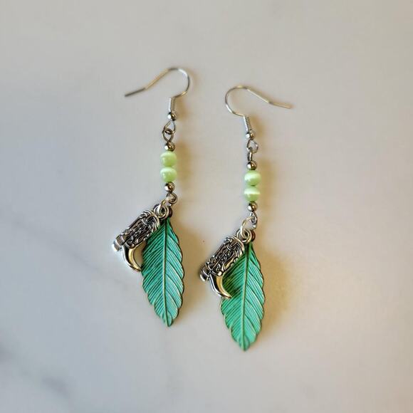 Handmade Cowgirl Boot Charm Earrings w/ 925 ear hooks - Picture 3 of 4